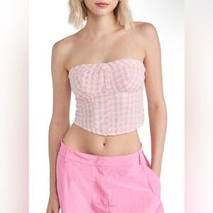 🩷🌸 HOST PICK 🩷🌸Free People Women's Leilani Gingham Tube Top NWT XL